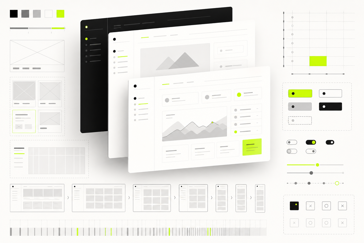 Layered responsive interface and UI system study